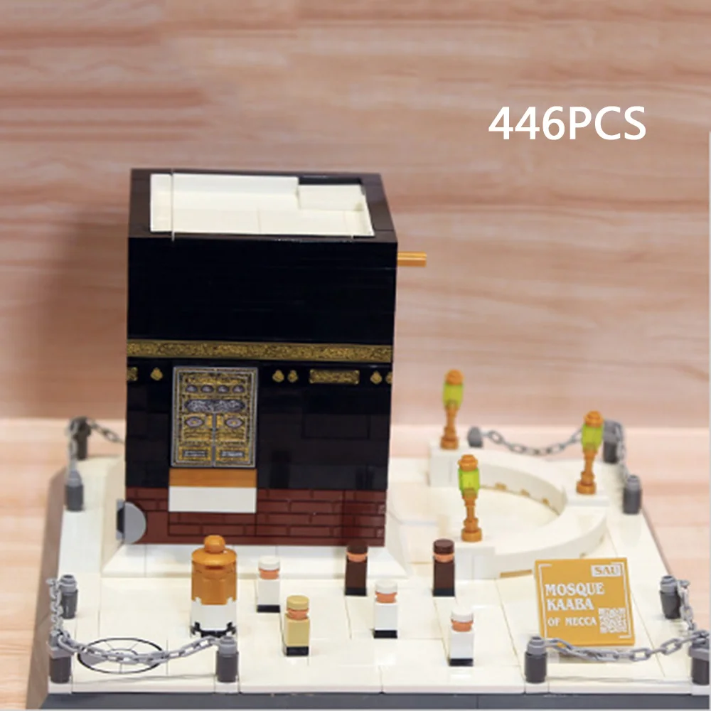 

Islamic Famous Architecture Building Block Great Mosque of Mecca Kaaba Saudi Arabia Brick Construction Model Educational Toys