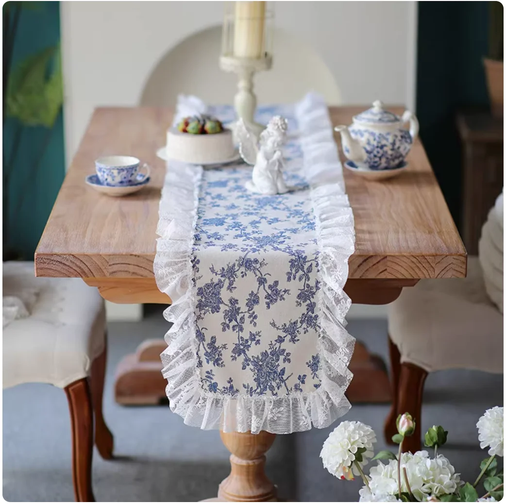 French lace table flag, dining table decoration cloth, light luxury high-end TV cabinet, bucket cabinet, dust cover cloth, mat