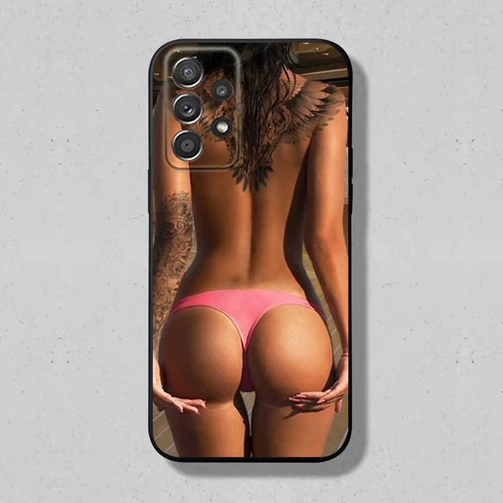 Sexy Women Model Ass Phone Case For Samsung S24,S23,S22,S21,S20,S10,S10E,S9 Plus FE Note 20 Plus Soft Black Cover Shell