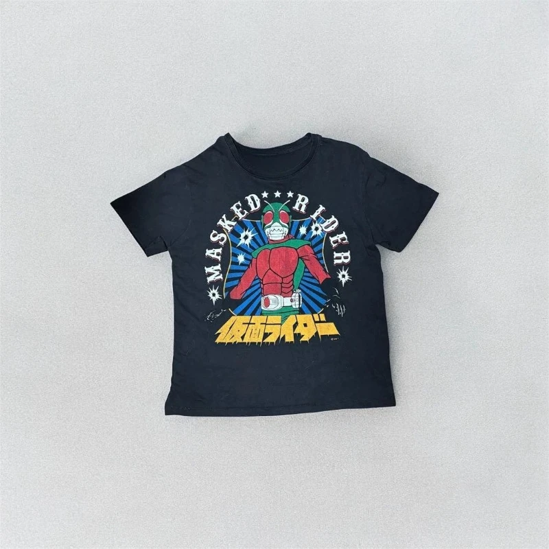 

Vintage Kamen Rider Print T-Shirt Men's and women's same four-season cotton top streetwear T-shirt
