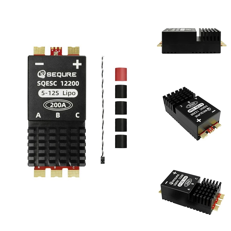 SEQURE 12200 bezszczotkowy elektryczny regulator prędkości 5-12S zasilacz 200A do samolotów wielowirnikowych modeli samochodów RC