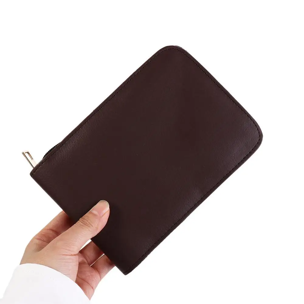 

Pen Storage Box Faux Leather Black Brown 12 Pens Pens Zipper Case Roller Pen Holder Pen Container Bag Fountain Pen Case