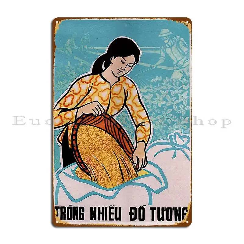 Vietnamese Poster Plant Lots Of Soybean Metal Plaque Custom Pub Mural Club Living Room Customize Tin Sign Poster