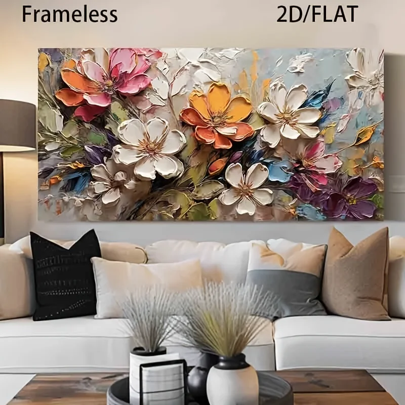 

Frameless Modern Flower Abstract Art Canvas Poster for Bedroom and Living Room Decoration Cuadros No Frame