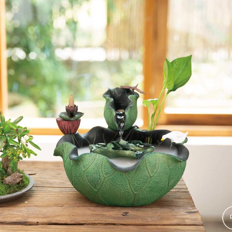 

Lotus landscape flowing water ornament cycle