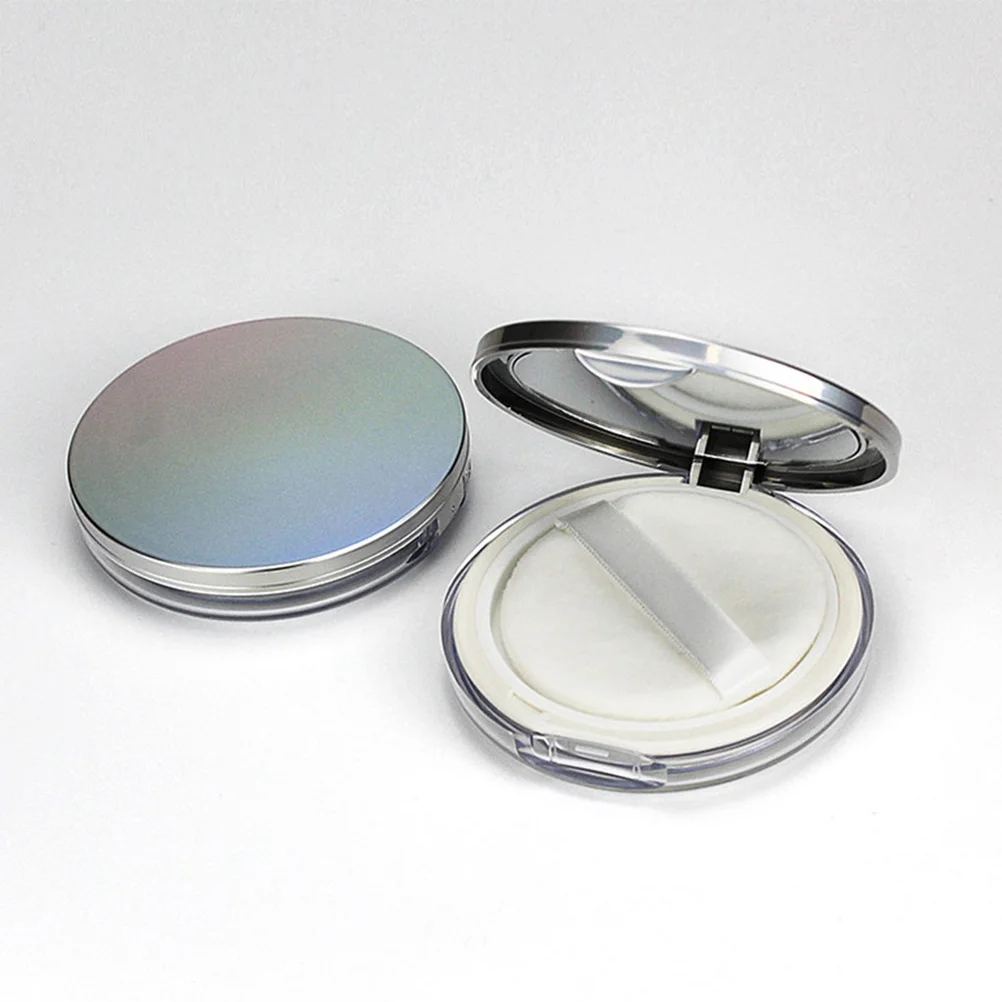 2Pcs Compact Makeup Powder Box with Mirror Leakproof Design Ideal for Blusher Glitter Cosmetics Storage Portable Powder Puff