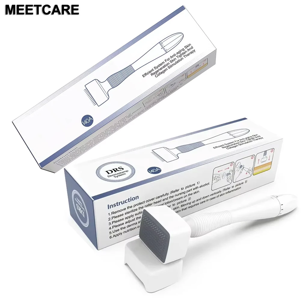 Rodillo Derma Stamp DRS140 con Agujas Ajustables para Microagujas, Masaje, Eliminación de Estrías, Tratamiento para la Pérdida de Cabello y la Celulitis
