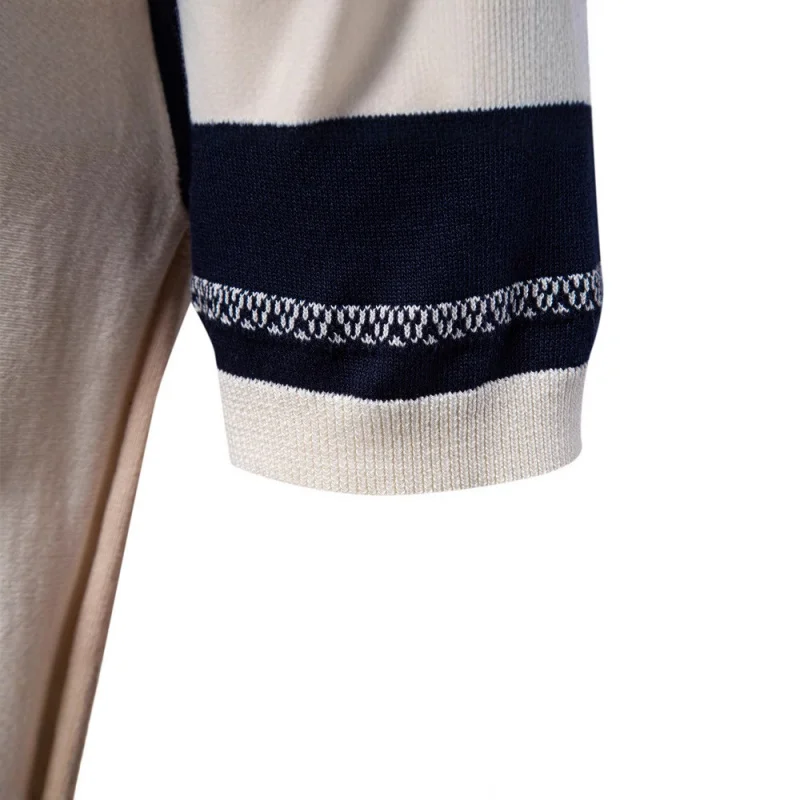 2025Summer New Men'spoloStriped Jacquard Short Sleeve Knit TopPOLOMen's Shirt