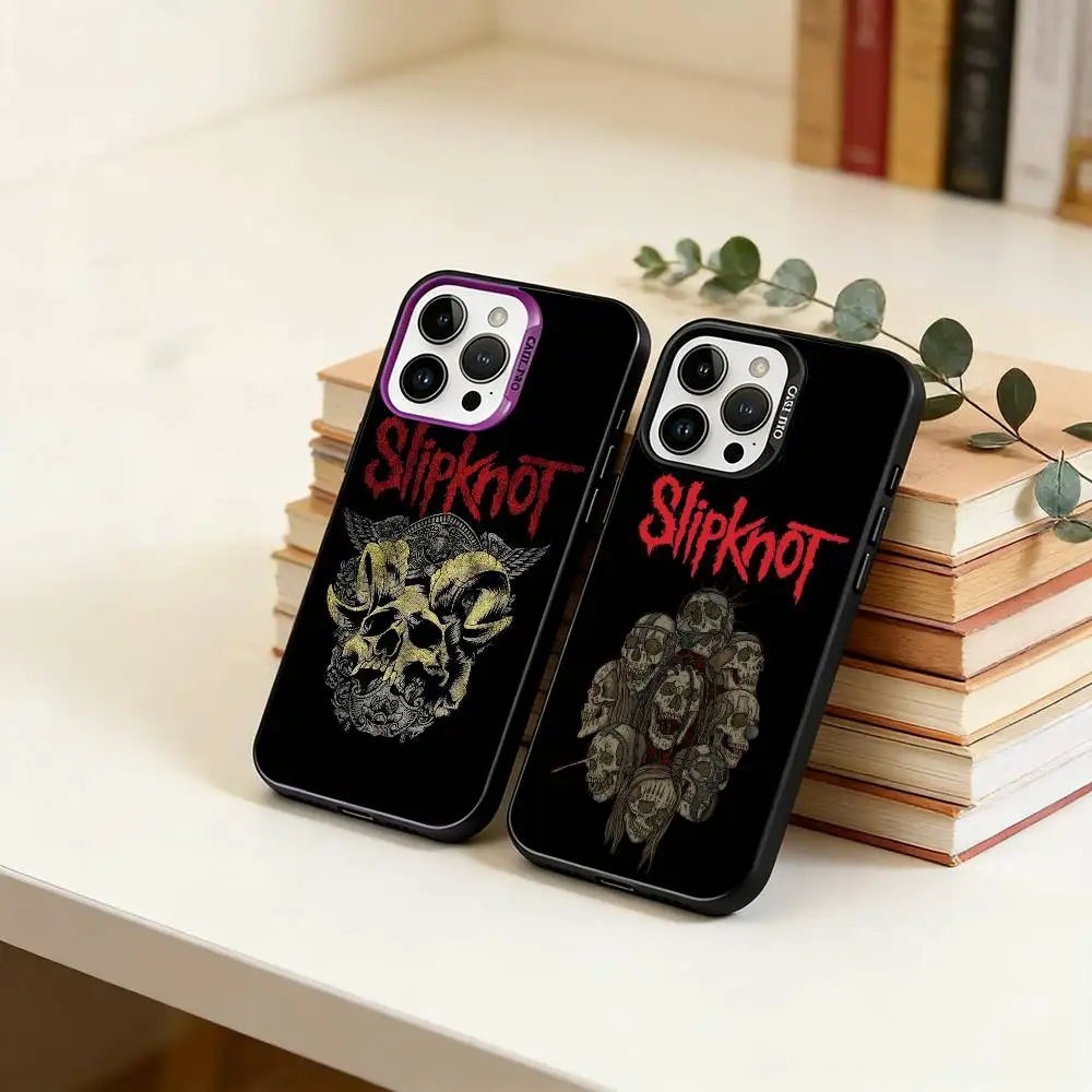 

S-Slipknot Bone C-Church Phone Case For iPhone 17,16,15,14,13,12,11 Plus,Pro Max,XS,Colorful Silver Phone case Funda Cover