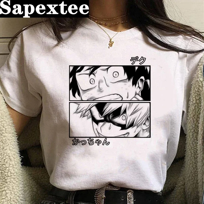 My Hero Academia Anime T Shirt Women Tops Summer Harajuku Short Sleeve Cute T-shirt Japanese Boku No Hero Graphic Tees Female