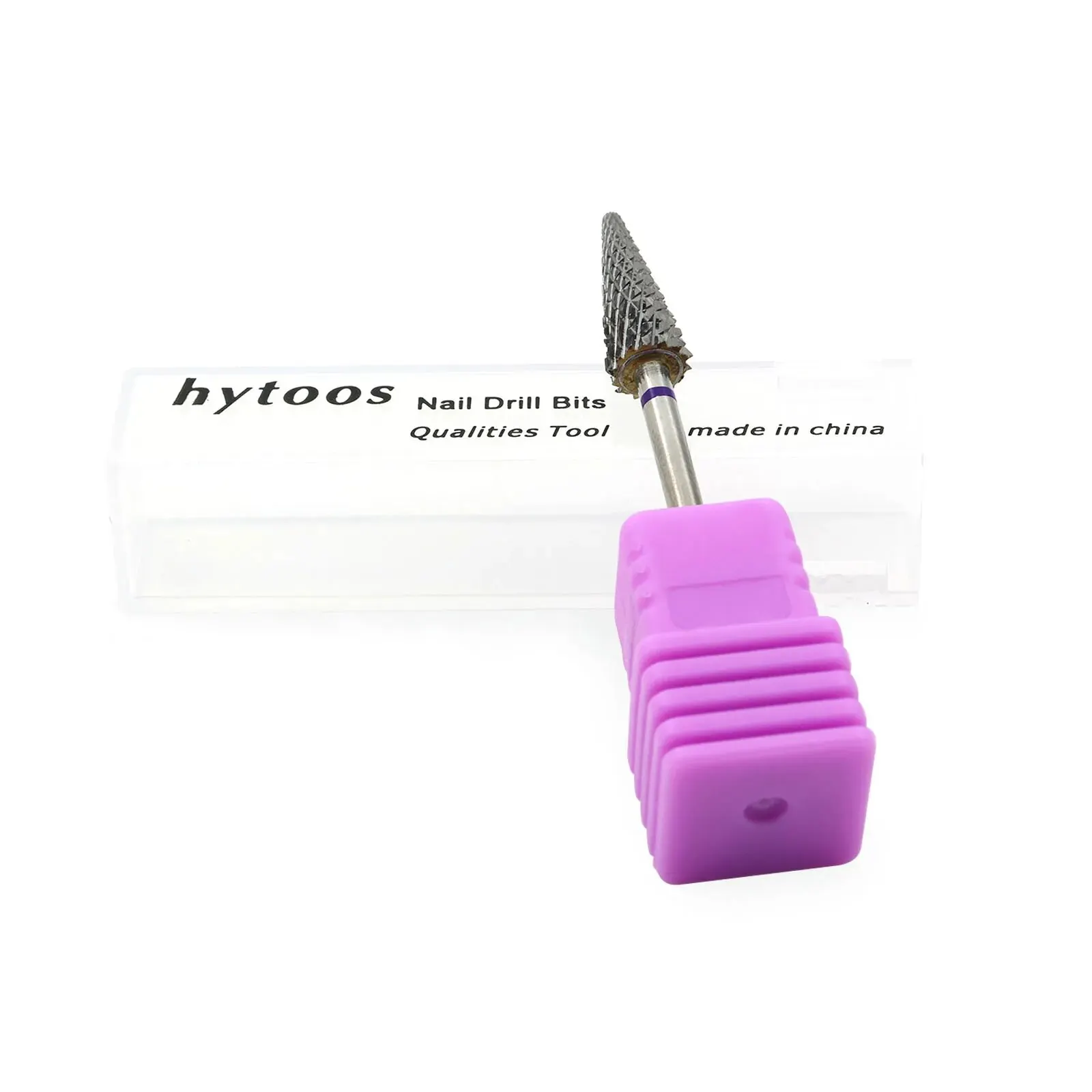 HYTOOS Cone Carbide Nail Drill Bits 3/32 Cross Cut Nail Bit for Righties Electric Drills Accessories Cuticle Gel Remover Tool