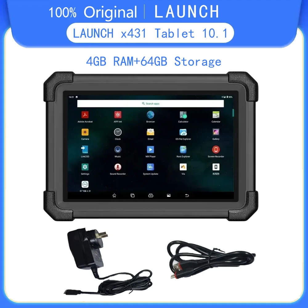 Планшет LAUNCH с USB-портом 10,1 дюйма, черный, 4 ГБ ОЗУ, Android, Bluetooth, OBD2, диагностический инструмент, 64 ГБ памяти, автоматический диагностический инструмент