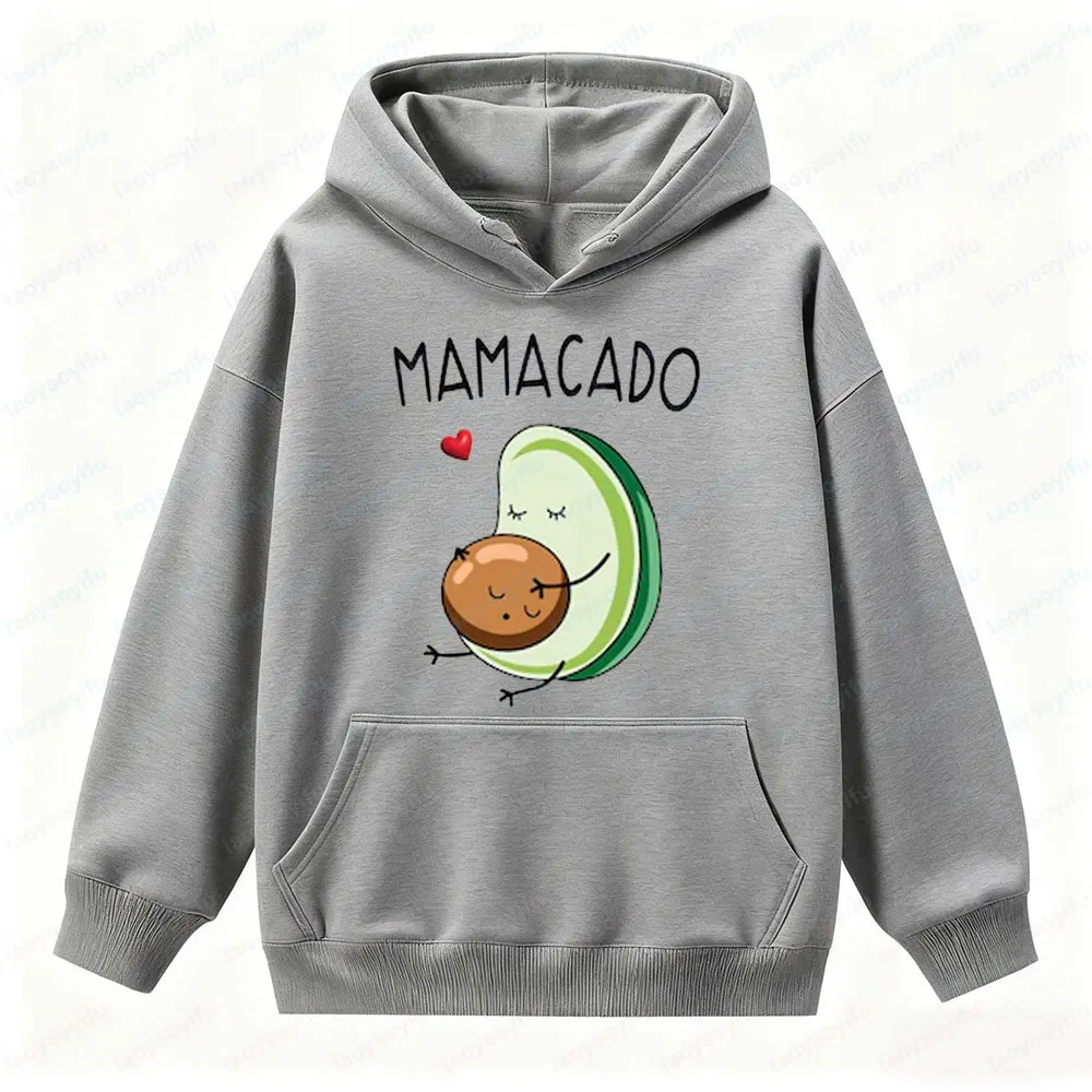 الأسرة مطابقة الأفوكادو البلوز Papacado Mamacado متعة الرجال النساء هوديس استحمام الطفل هدية القمم إعلان الحمل البلوز