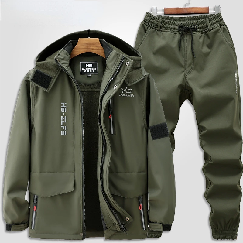 Waterdicht Fleece Militair Uniform Heren Set Tactische Pak Jagen Kleding Mannen Winter Combat Pak Thermisch Heren Slide Pak