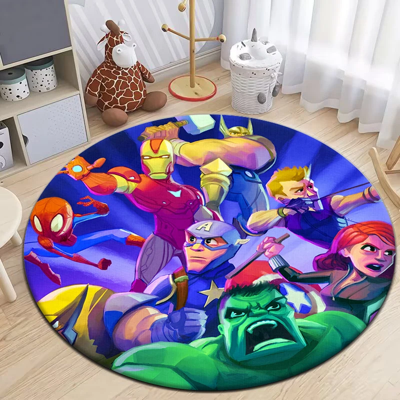 Iron Man Marvel Universe Round Carpet,bedroom,Living Room,door mat ,Picnic,anime,room decoracion,area rug,anime rugs,floor mats