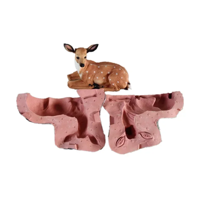 High quality garden ornaments fiberglass silicone cement animals deer molds life size animal concrete statue molds for sale