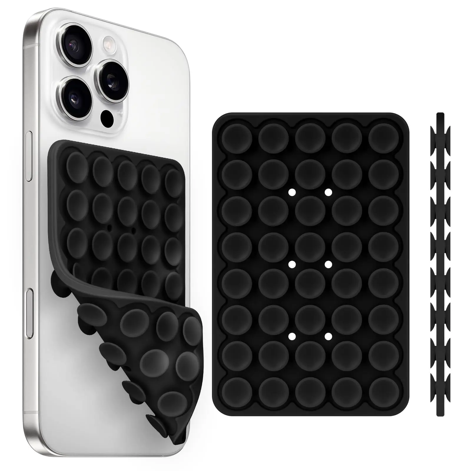 Siliconen zuignap Telefoonhouder Multifunctionele vaste antislip mobiele armatuur Dubbelzijdig afneembare telefoon rubberen zuignap - afbeelding 1