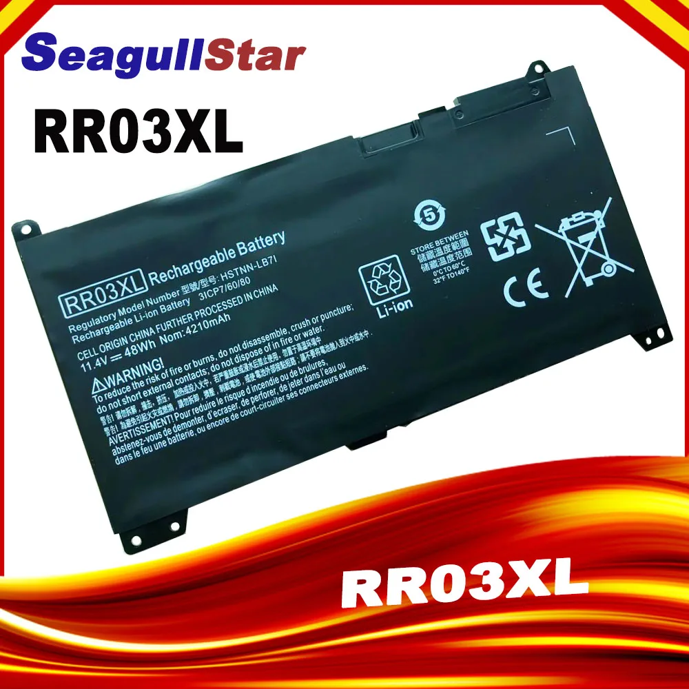 RR03XL Laptop Battery For HP ProBook 430 440 450 455 470 G4/G5,Spectre 13-aw,Zhan 66 Pro G1,HSTNN-I74C 851477-421