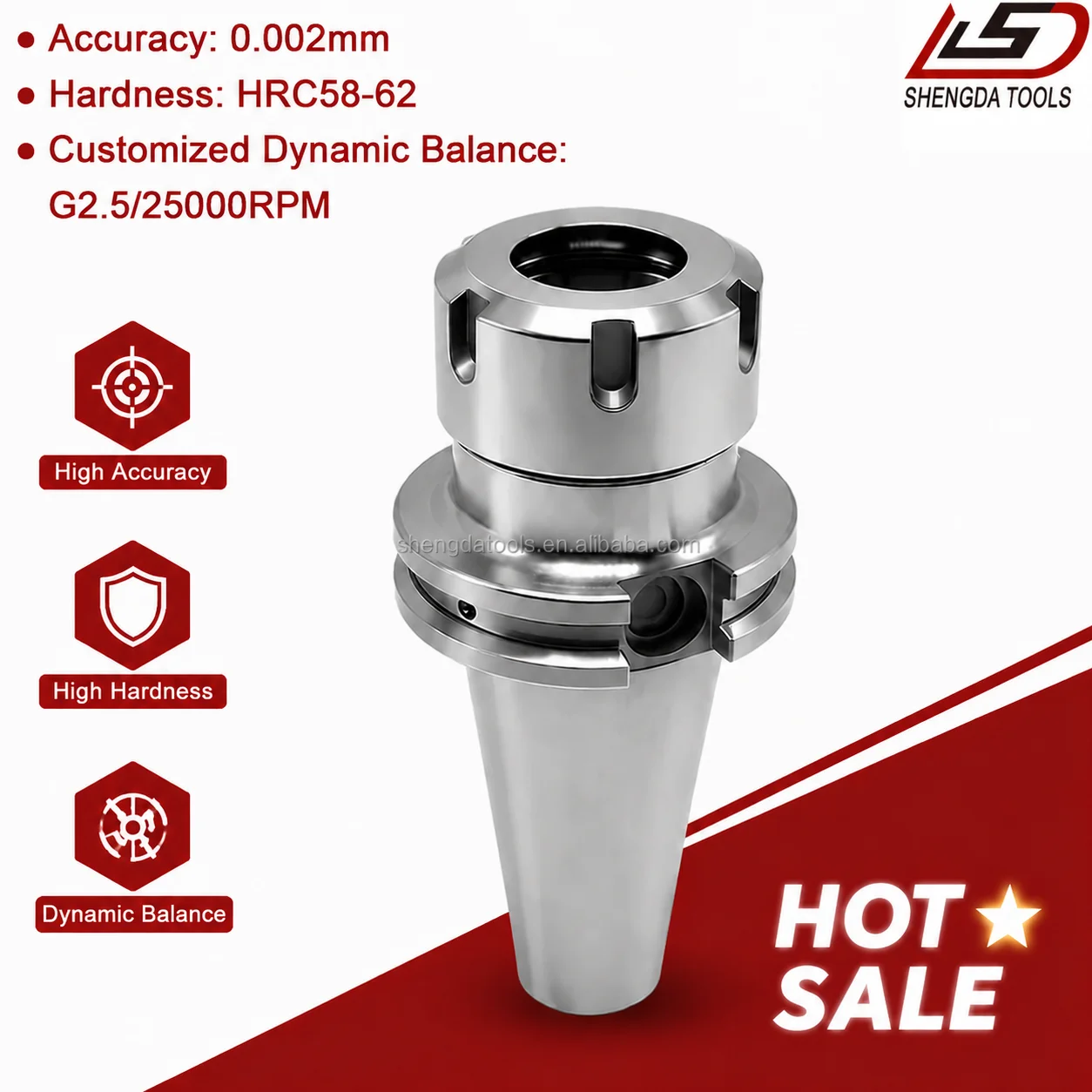 CAT50-ER Precision Tool Holder High Accuracy Taper ER Collet Chuck for CNC Milling Machine High-Speed Metal Cutting Support