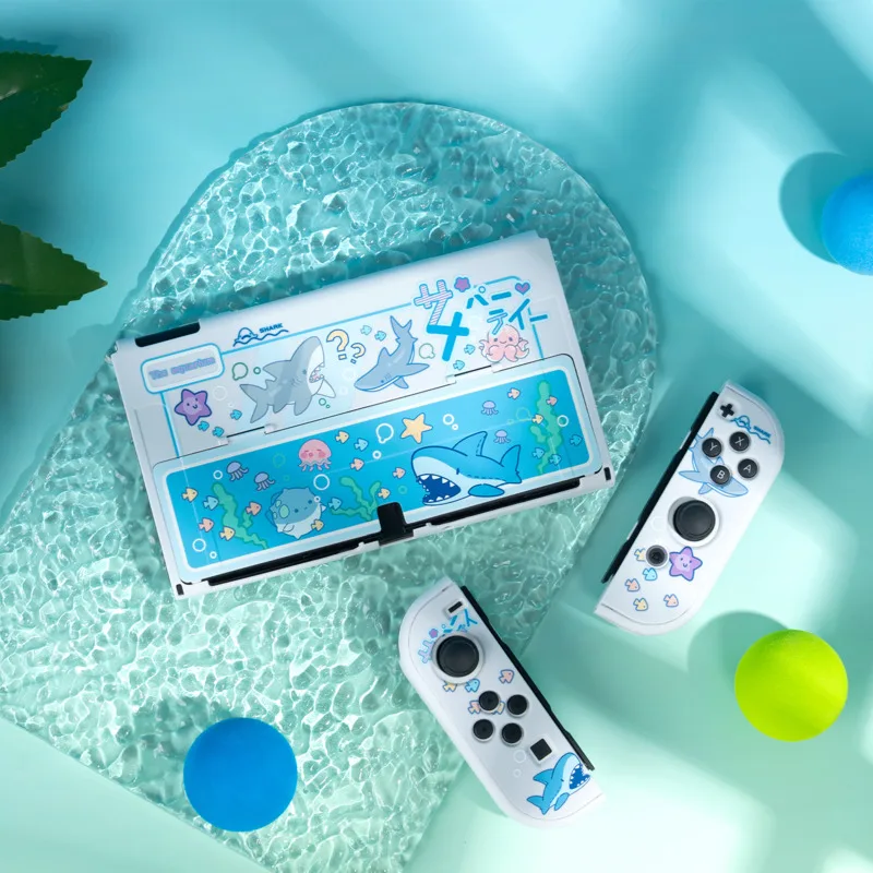 GeekShare funda Switch custodia OLED Shark Hard Shell Split Joy-con interruttore di copertura protettiva guscio OLED per accessori per interruttori