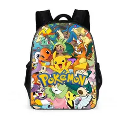 11/13/16 inch Pokemon Pikachu Children Backpacks Girl Boys Backpack Children's School Bags Cartoon Kindergarten Rucksack