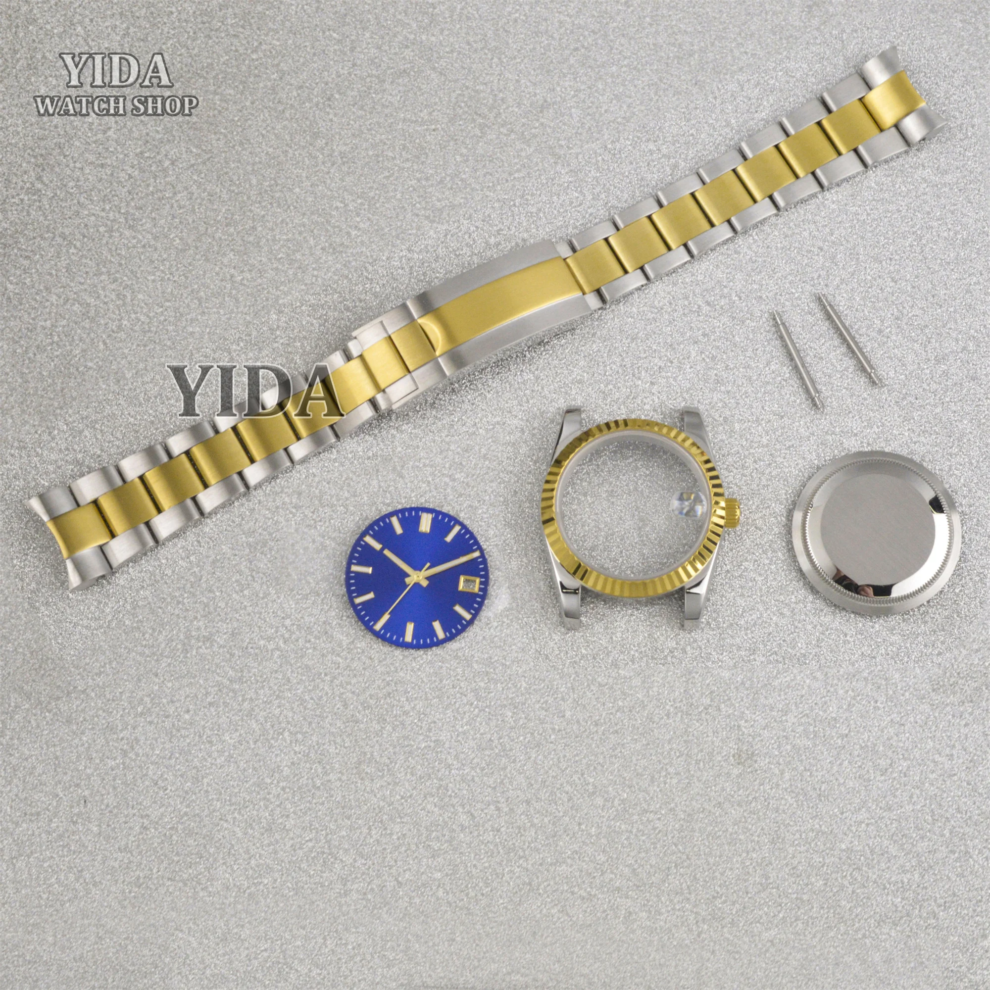 36/39mm nh35 caso dial verde luminoso mãos pulseira de aço inoxidável vidro volta para nh35 nh36 movimento datejust à prova dwaterproof água 100m