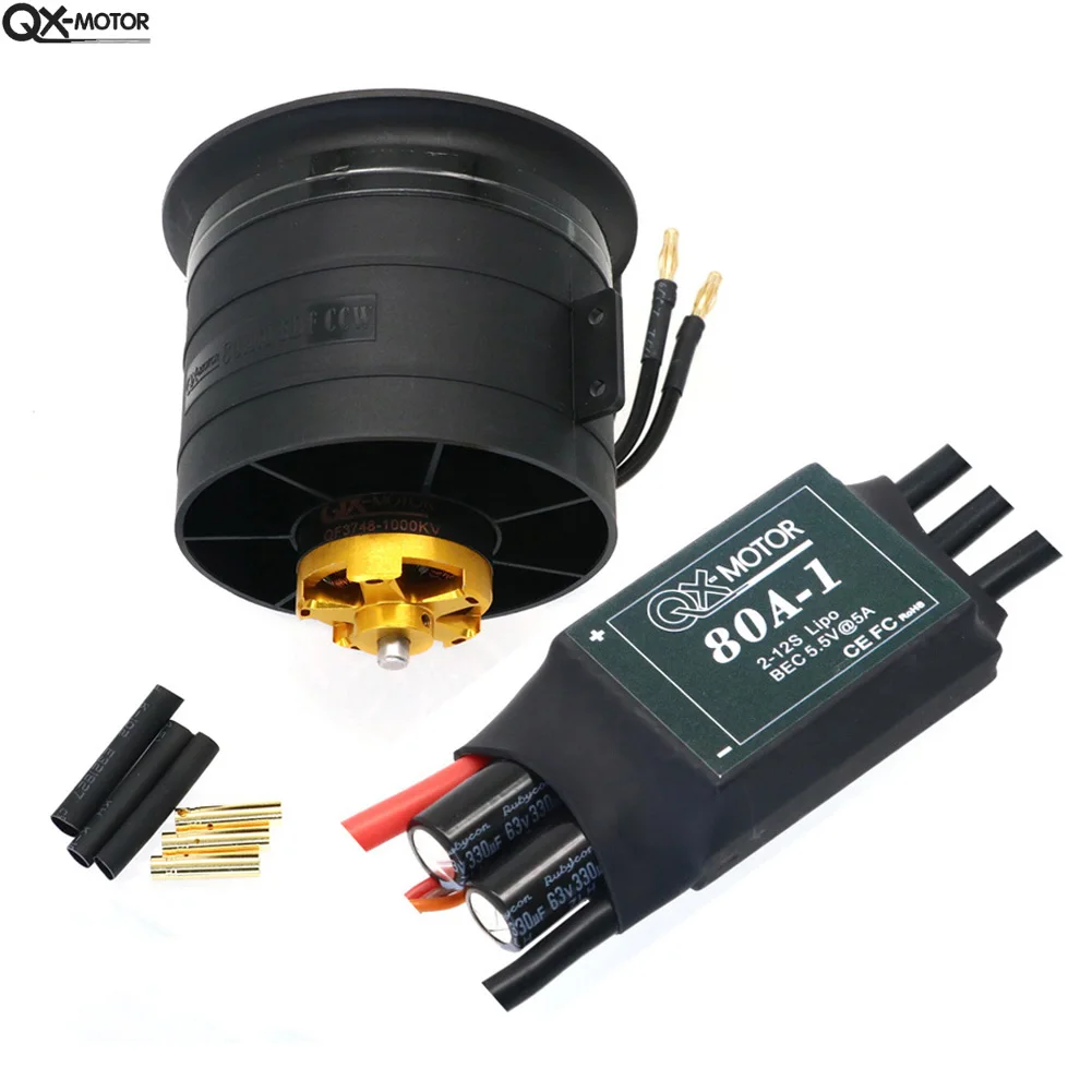 

QX-MOTOR 90mm EDF 12 Blades Ducted Fan QF3748 3758 Brushless Motor 1000kv 1200kv 1450kv 1550kv CW CCW 100A 120A ESC For RC Jet