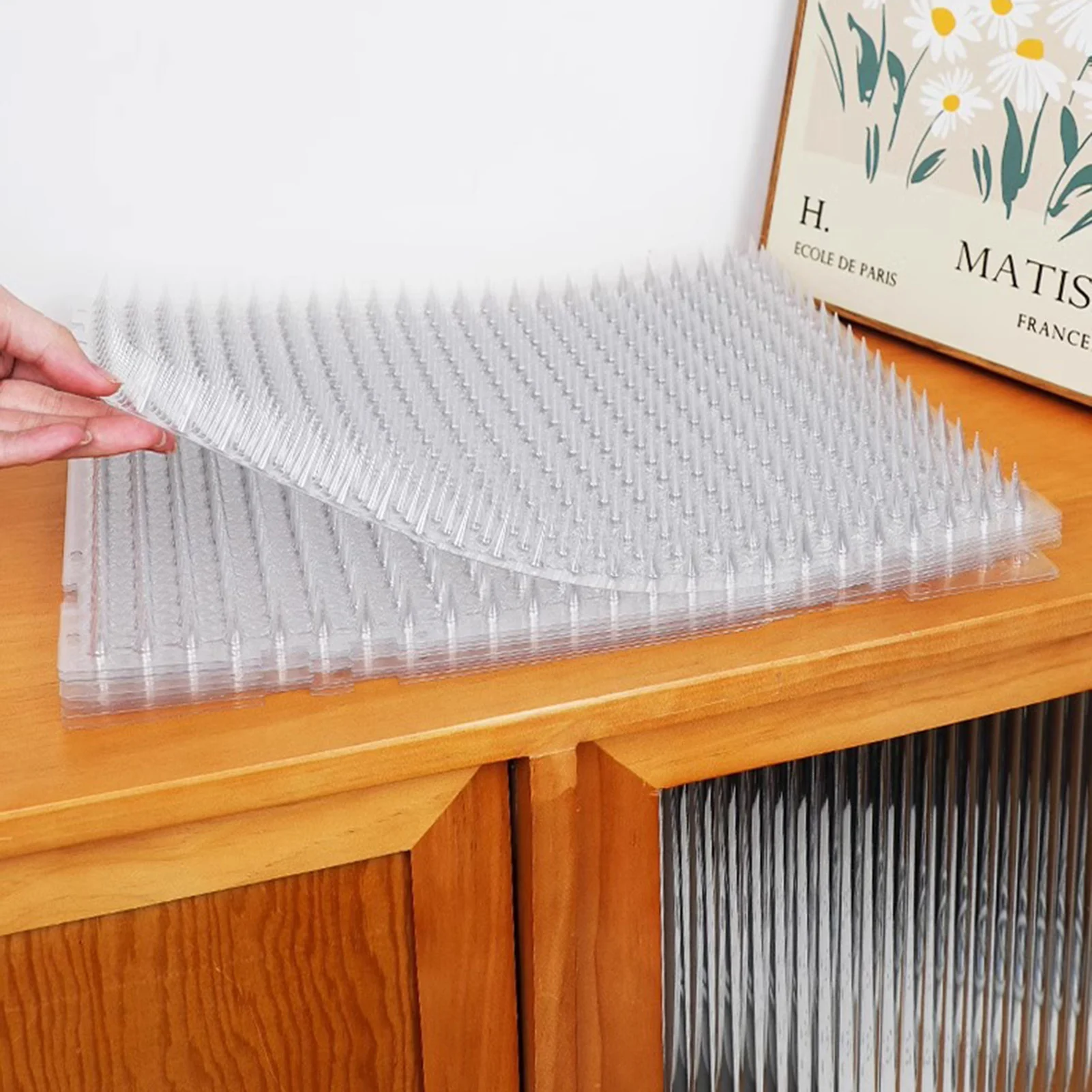 Tira de Plástico con Púas para Detener Gatos, Tapete Antipalizas Resistente a la Intemperie, Disuasor de Mascotas y Animales, Tapete con Púas Resistente