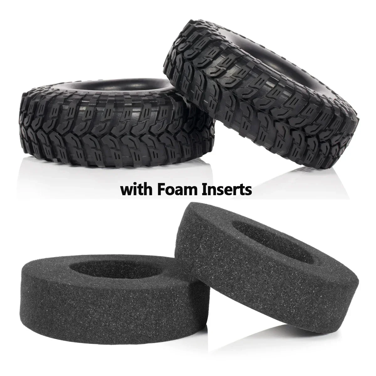 1.9 Inch Rubber Tires 115*40mm with Insert Foam for Beadlock Wheels Rim 1/10 RC Crawler Chassis SCX10 TRX4 Capra TF2 HB ZP1005