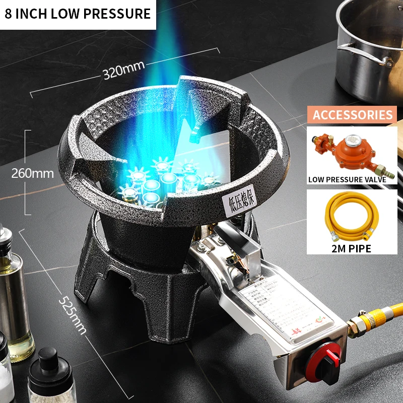 

Low-pressure Fierce Fire Gas Stove Commercial Single-hole Liquefied Gas Burner for Hotel Restaurant Energy-saving Gas Cooktop