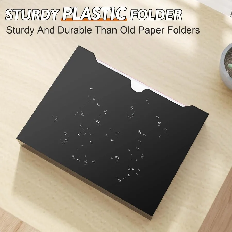 سترات ملفات بلاستيكية مقاس 12 حزمة مجلدات جيب ملف مانيلا معززة مجلدات ملفات شديدة التحمل مع علامة تبويب مقطوعة مستقيمة 2
