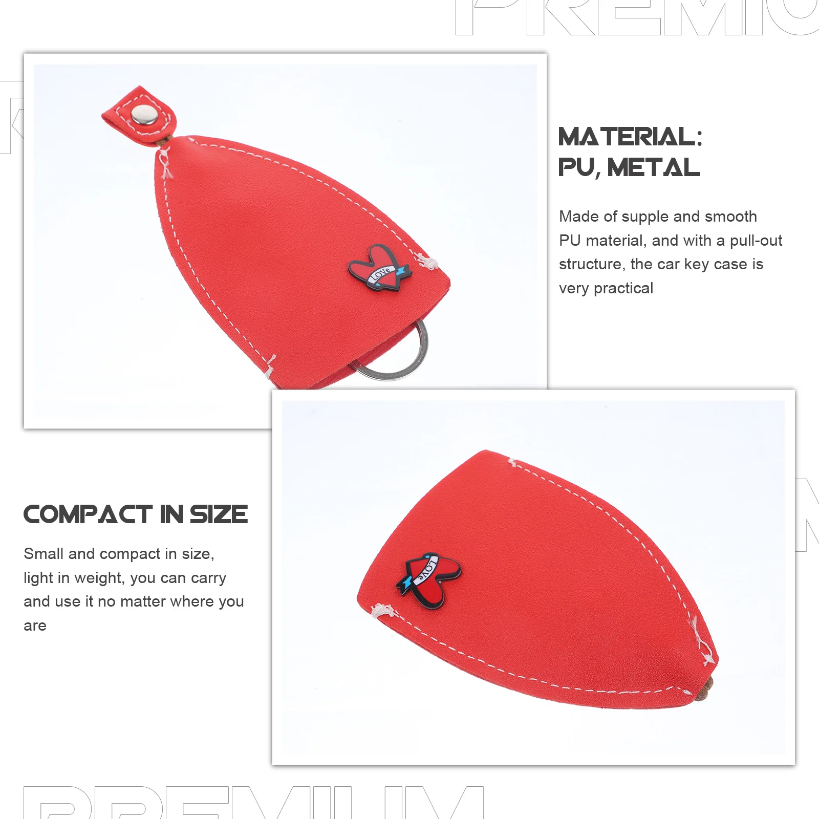 

FELTECHELECTR 4 шт. автомобильный держатель для ключей, чехол для дистанционного управления, металлический брелок с цепочкой, аксессуар для автомобильного замка, красный