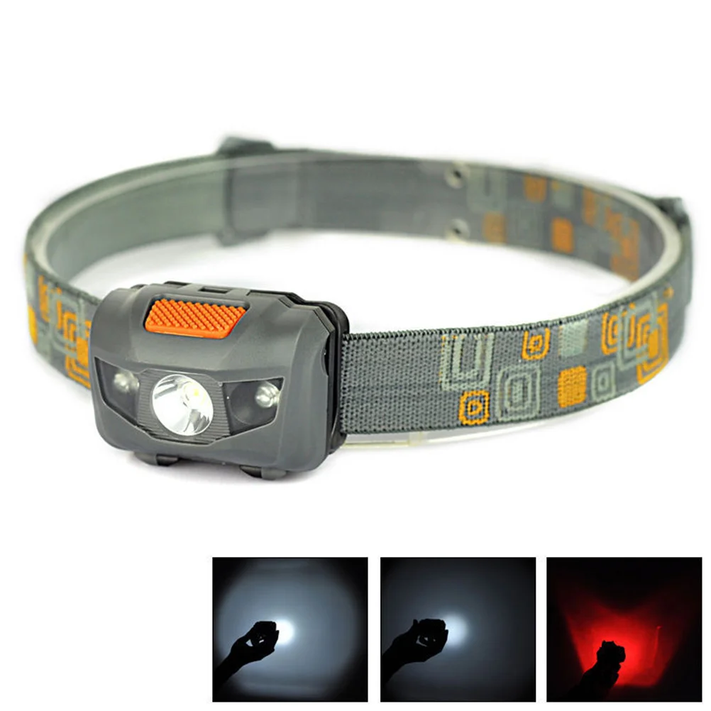 Light Adjustable White Waterproof Cat Eye Shape Warning Light Safety Headlight for Outdoor Camping Riding (Grey