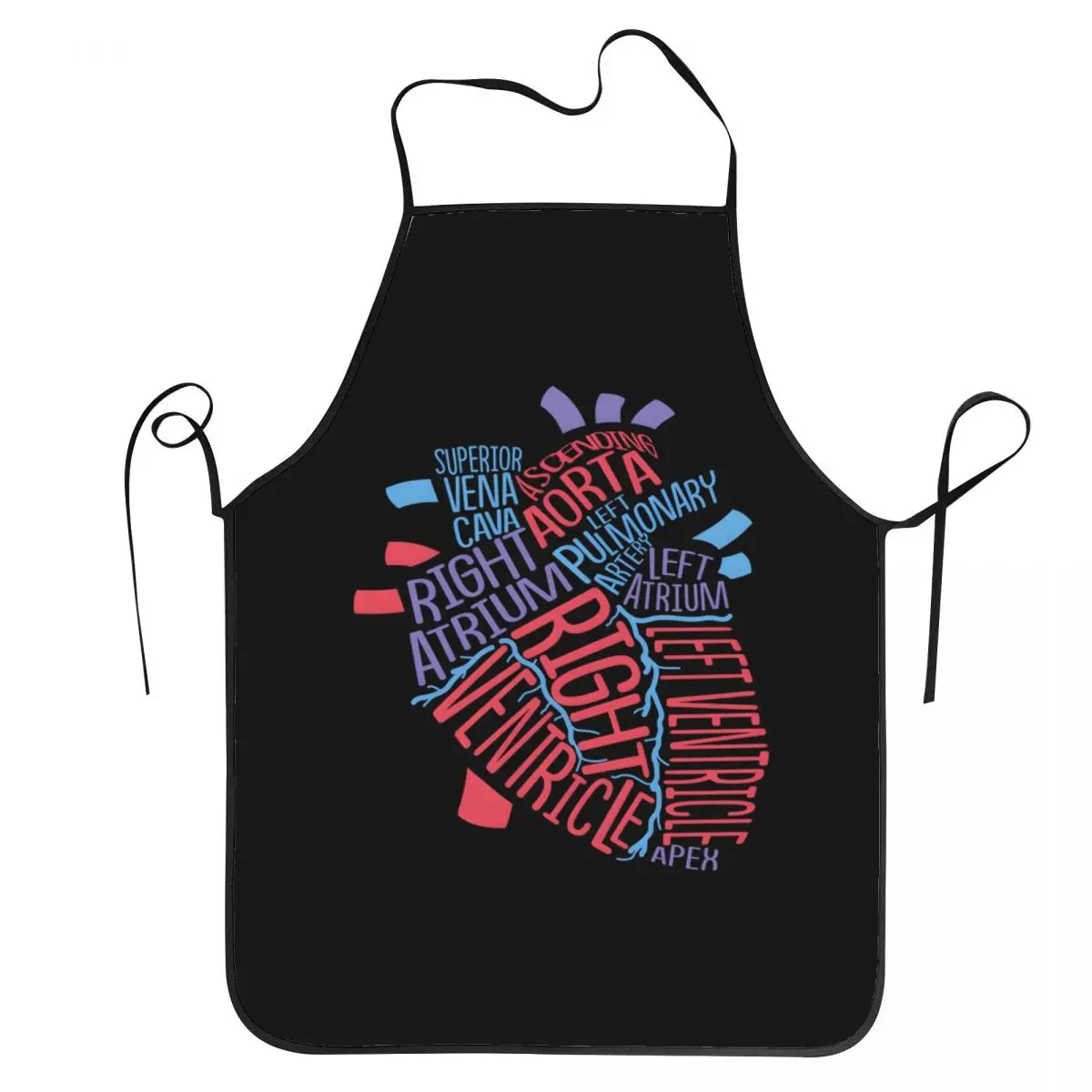 Anatomical Hu He Cardiology Medical Cardiac Nurse Aprons Chef Cooking Tablier Bib Kitchen Cleaning Pinafore for Women Men