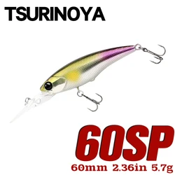 TSURINOYA 60mm 5.7g 0-3.7m Suspending Minnow SHAD Explorers 60SP Artificial Fishing Lure Model River Like Pike Bass Hard Bait