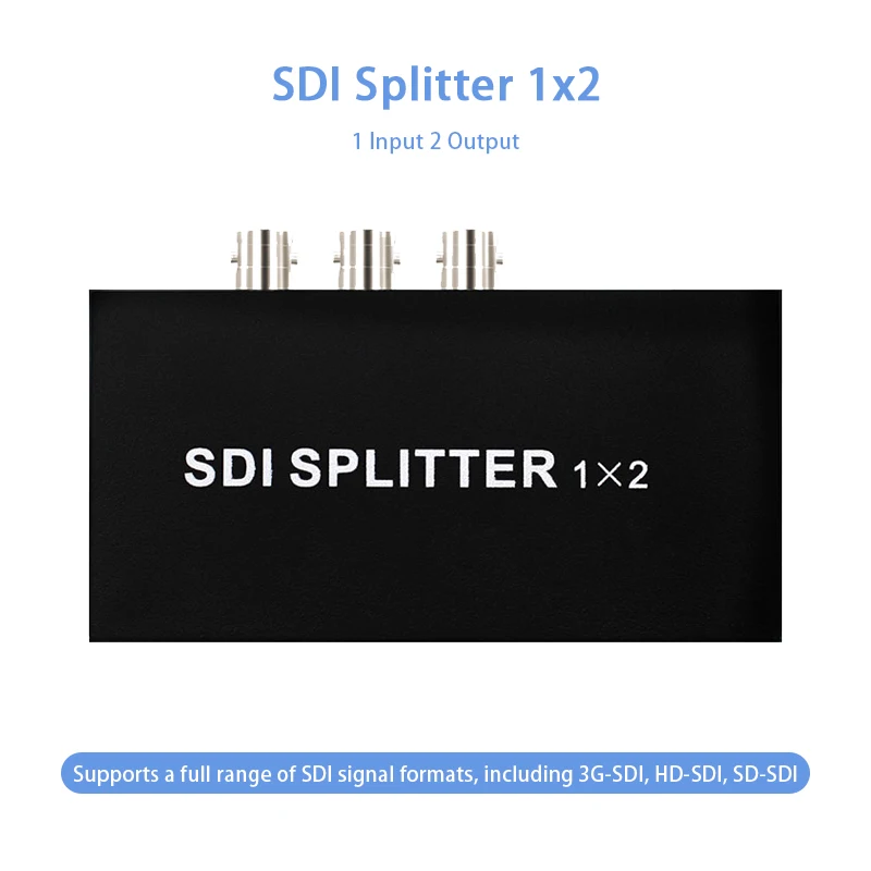 SDI Splitter1X2 Powered SDI SPlitter Converter Supports 3G-SDI, HD-SDI, SD-SDI, 100M  Full HD SDI (1 Input Port 2 Output Ports)