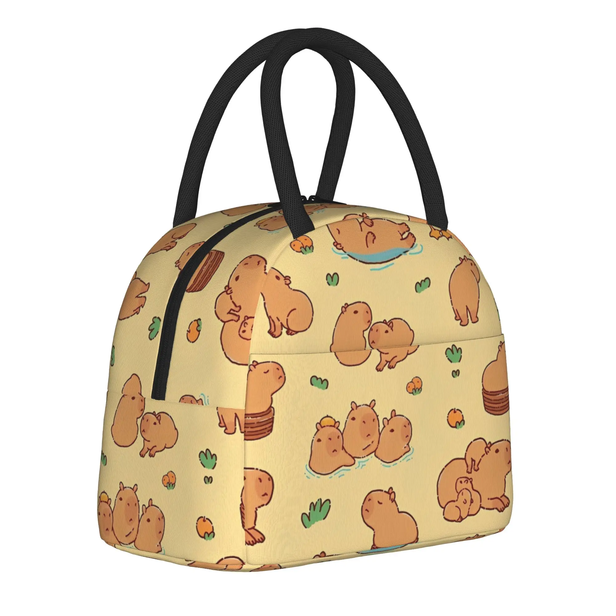 Cute Capybara Cartoon  Insulated Lunch Bags Thermal Bag Reusable  Large Tote Lunch Box Bento Pouch Work  Travel