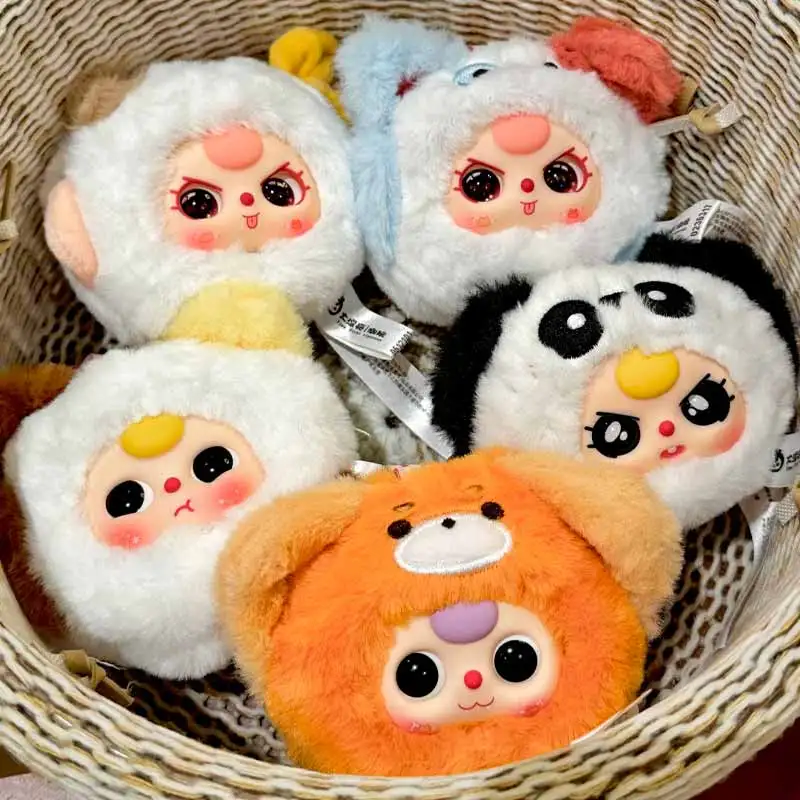 

Baby Three A Tiny Tot Animal Mini Head Plush Blind Box Series Cute Doll Backpack Pendant Exquisite Ornament Toy Mystery Box Gift