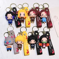 Popular Demon Slayer Anime Keychains for Car Tanjirou Mini Doll Keyring Kawaii Nezuko Bag Charm Anime Peripherals Men Keychain