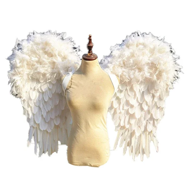 Large Size White Angel Wings Fit for Model Stage Show Photography Wedding Cosplay Game Feather Props Outdoor Decoration