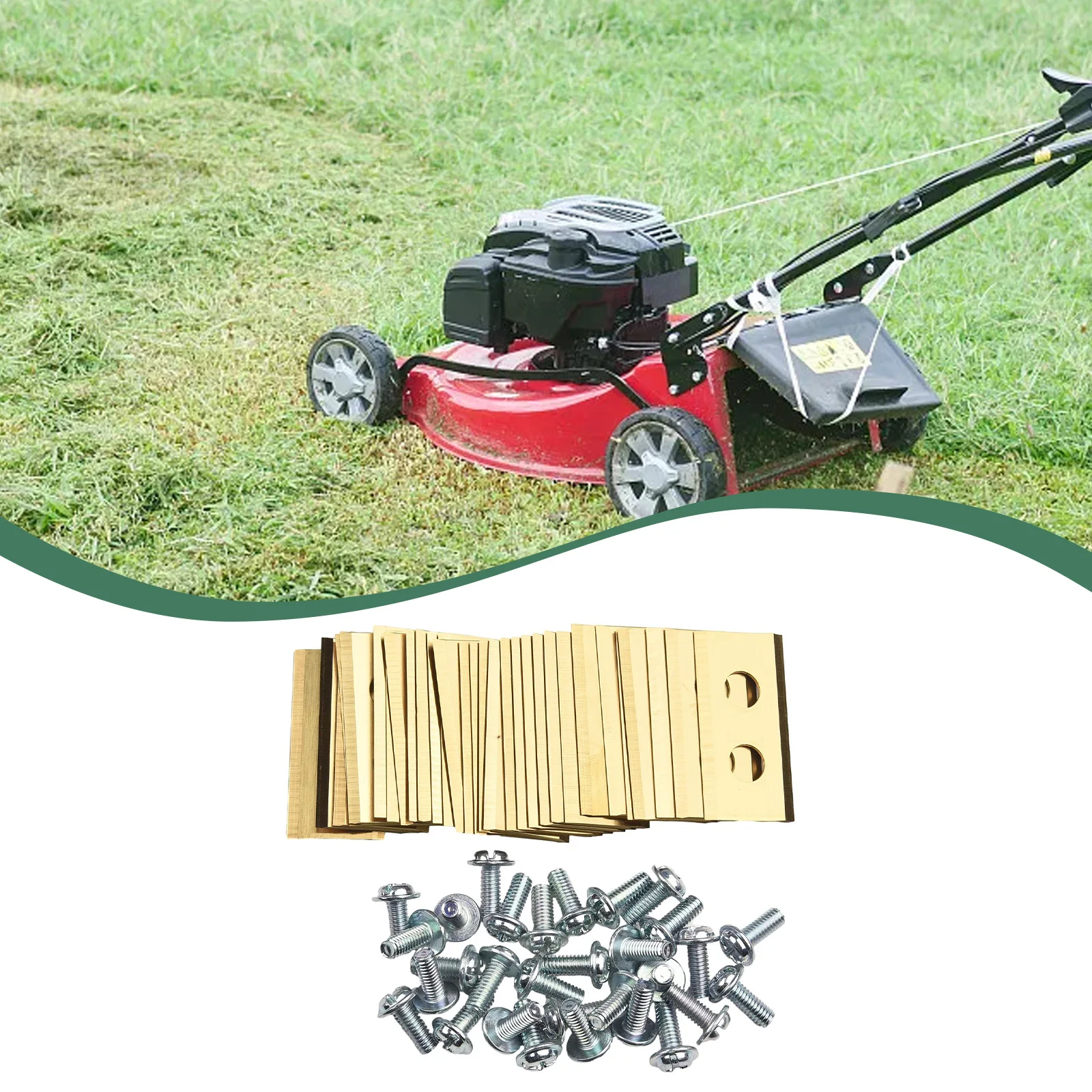 

Lawn Mower Blades Blade Garden Safety Stainless Steel Titanium Replacement Blades Weather Resistant With Screws