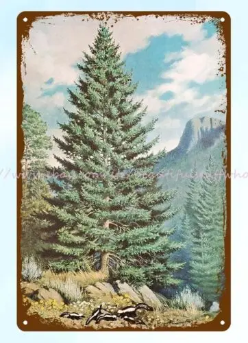 1955 Paintings of Trees wild life by Walter A. Weber metal tin sign outdoor wall