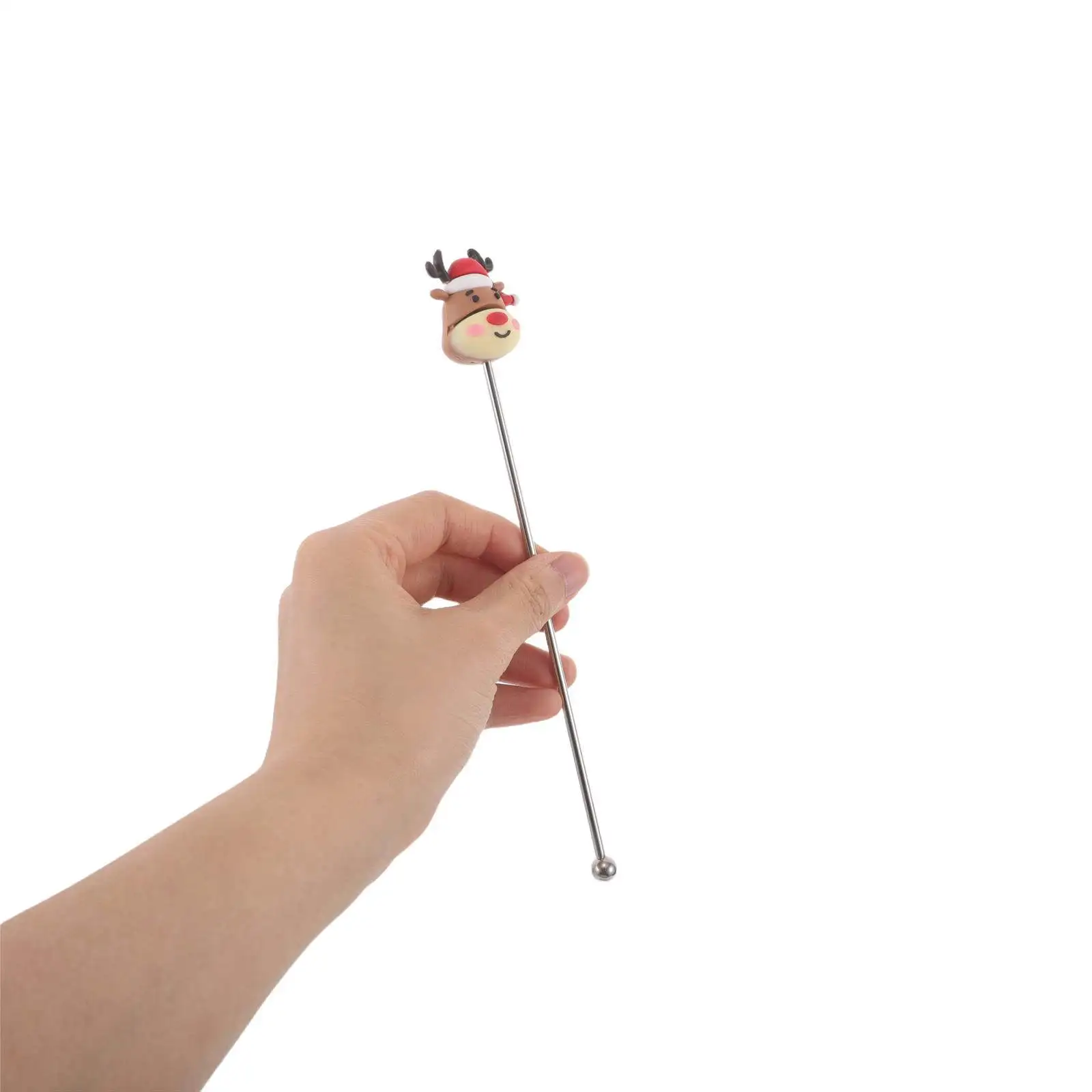 6Pcs Stainless Steel Christmas Coffee Stir Sticks Reusable Long Mixing Stirrers Cocktail Swizzle Sticks Bar Drink Accessories