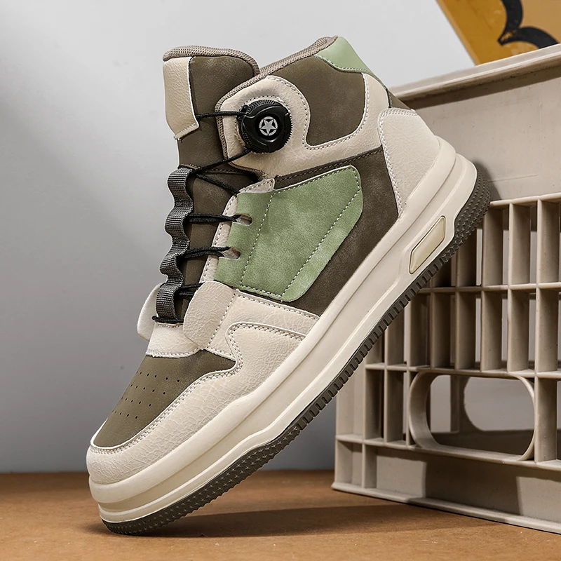 

TheNewFour-seasonMen's Leather Casual Shoes,Thick-soled Shoes And Sporty Casual Board Shoes Are Simple,Comfortable And Versatile