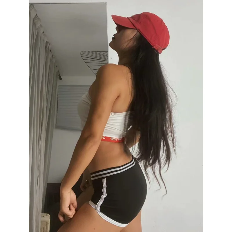 Sexy Low-Waist Jazz Dance Casual Super Short Shorts Black Slimming Sport Base Layer Pants Polyester Fiber Natural Waist Fit