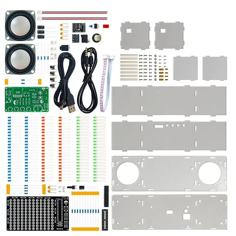AA60 DIY Bluetooth Speaker Kit Electronic LED Music Spectrum 3W 8002 Amplifier Soldering Practice Dual Channel Stereo