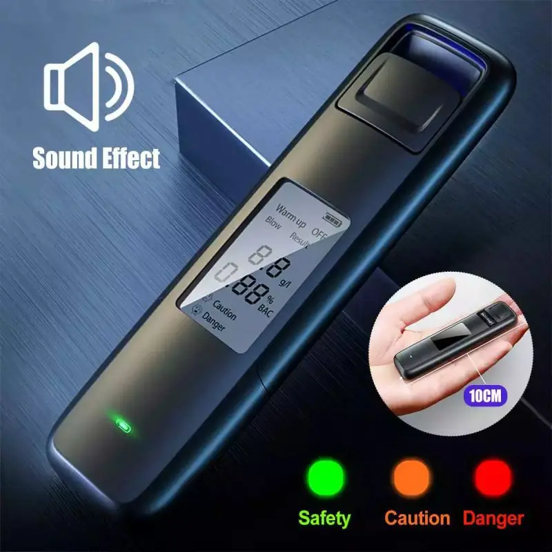 

Mini Portable Breathalyzer Blowing Detector Measuring Instrument USB Rechargeable