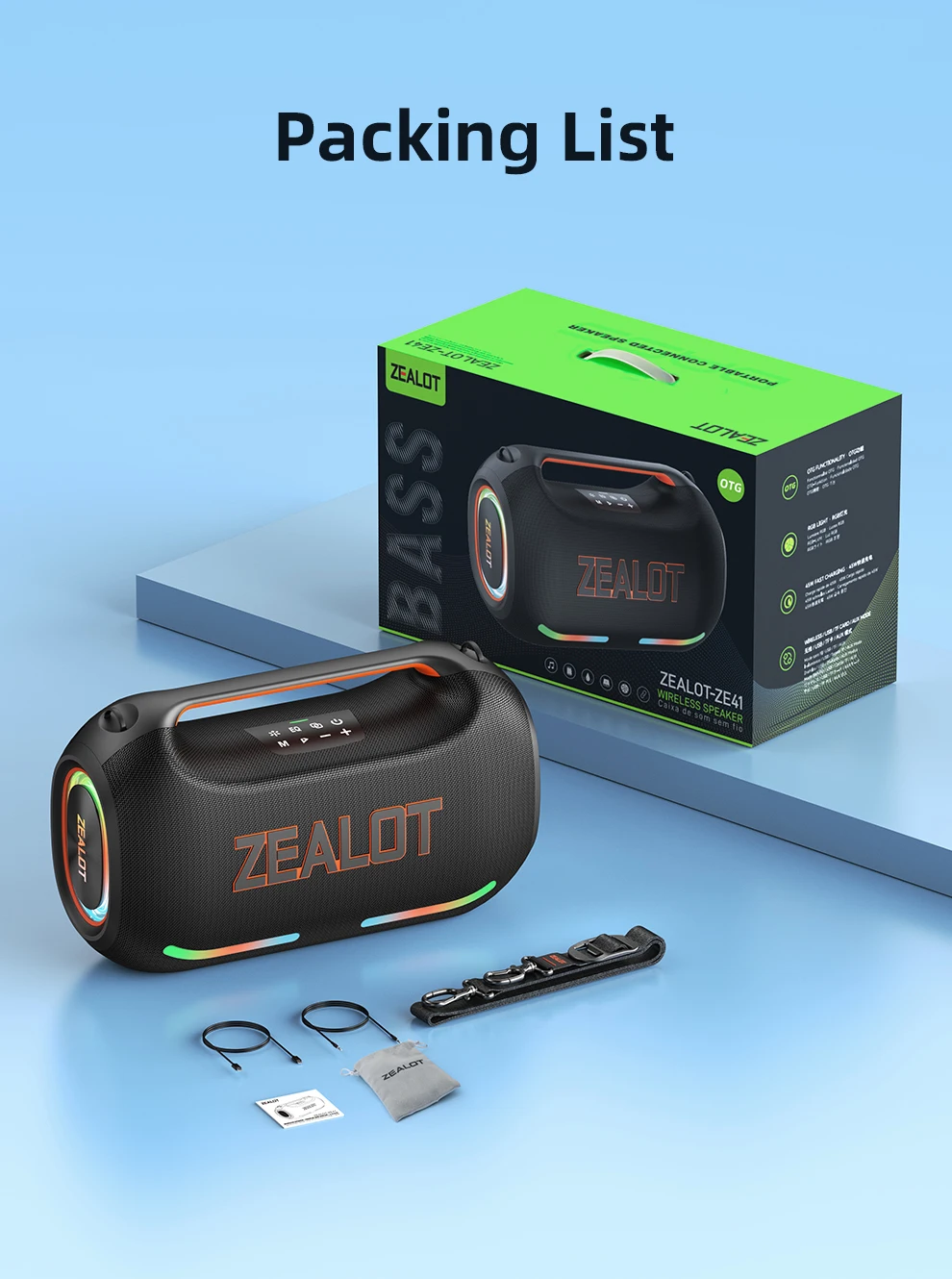 PL-zealot-ze41 250W Tragbarer Bluetooth-Lautsprecher StormBox Blast Outdoor Kabelloser Lautsprecher IPX6 Wasserdicht Party-Camping-Lautsprecher 12 Stunden Laufzeit – Detail 12