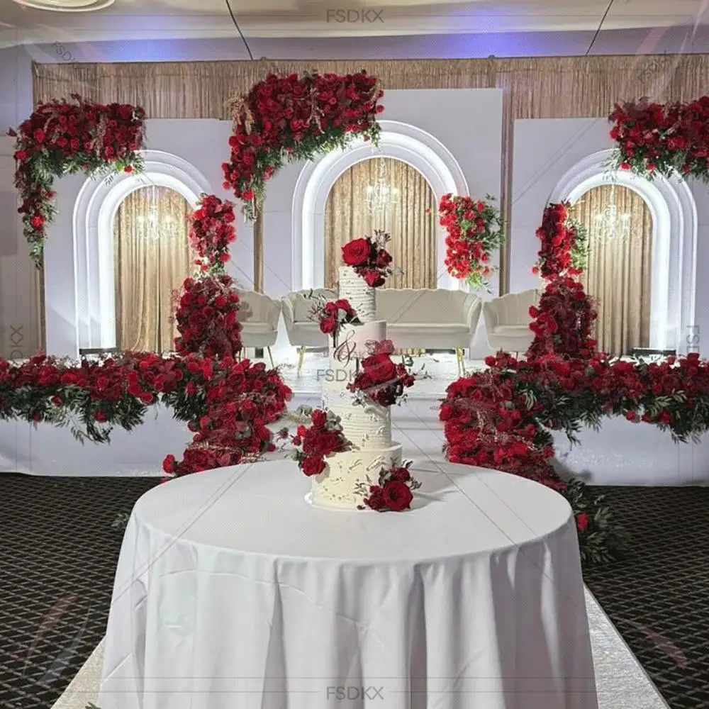 Customized Wedding Arch Backdrop Stand Arch Photo Backdrop Wall Wedding Stage 3d White Event Ripple Arch Backdrop