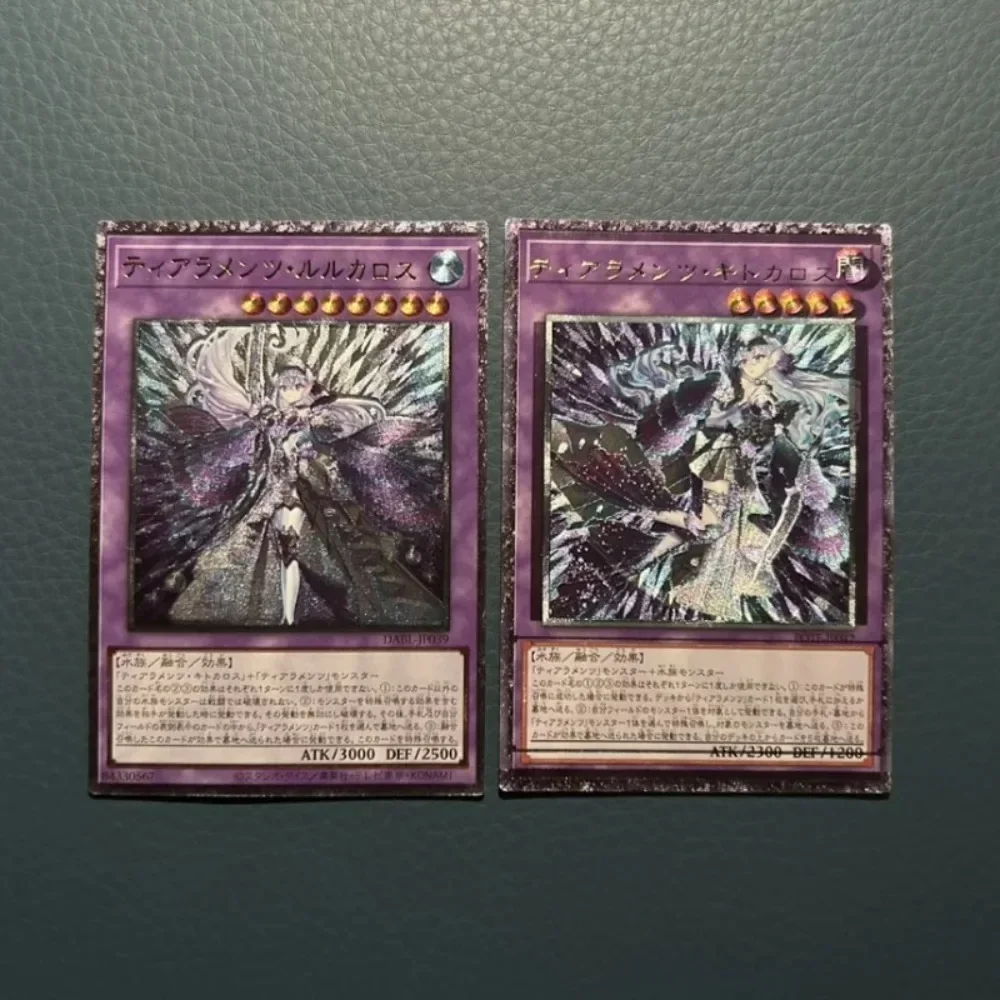 DIY Yu-Gi-Oh! Tearlaments Kitkallos Tearlaments Rulkallos Flash Card Anime Peripheral Game Collection Card Holiday Gift